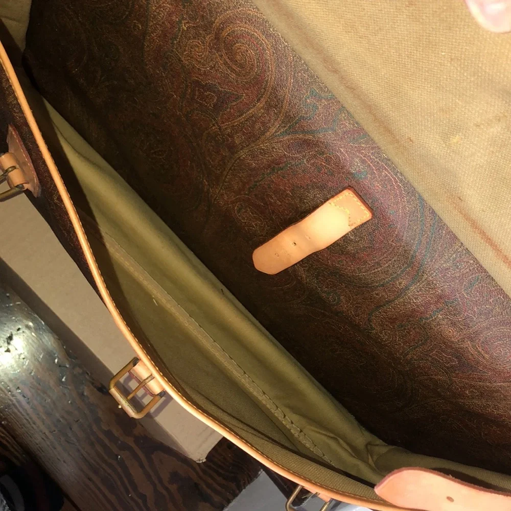 ETRO Milano Red Paisley Coated Canvas Vachetta Double Sides Travel Bag 56cm